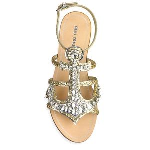 Miu Miu anchor crystal sandals